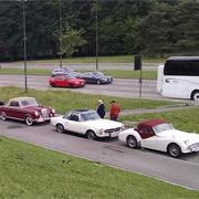 While we were visiting the museum it was visited by Transapini International Touring Club - it consists of cars 1950s and older