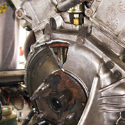 Making the repairs when the flywheel blew up