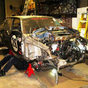 The aftermath of the crash at New Jersey Motorsports Park