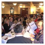 A view of the crowd in our private room from one end of the table...