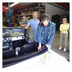 Tom Ducibella gave a talk on the intricacies of convertible top installation to several interested people...