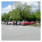 The nice turnout of Alfas at the rest stop on Route 128 where the day began...
