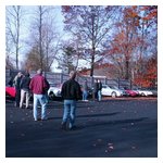 Our crowd of around 70 Alfisti gathers in the Paul Russell parking lot
