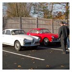 Two Giulietta Sprints, the white one belonging to our tour guide Alex Finigan