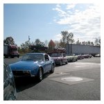 Queued up on our way out of the Fillin' Station parking lot