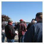 The drivers meeting, with Tom Lesko pointing out the Hull wind turbine that we'd soon be driving past