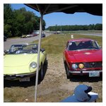Gene's yellow Spider and Stephan's red GTV