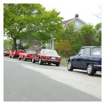 Lined up at a curbside pull-over