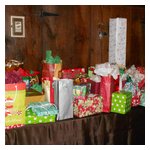 The Yankee gift swap table just before IT was ravaged