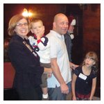 The Weiss family in line for the eats