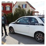Greg Stidsen next to his new purchase — a Fiat Cinquecento!