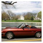 Dan & Deb Donovan in their '88 Spider at Cohasset Common