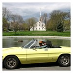 Dave & Vi Pratt in their '74 Spider at Cohasset Common