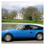 Fred Frey & Beverley Fisher in their '73 Junior Zagato 1600 at Cohasset Common