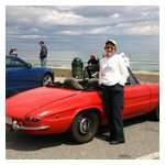 Judy in front of the Dursos' '69 Spider
