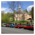 Our cars in front of the historic Old Ship Church & Meeting House in Hingham