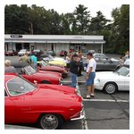 A few shots of the weather-defying Alfisti and their cars at the start in Westwood