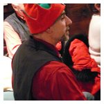 Roberto Rosa in his festive Alfa-badged hat