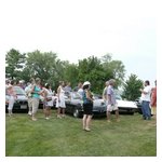 Some shots of the crowd and our cars shortly after our arrival