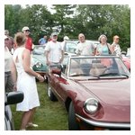 Some shots of the crowd and our cars shortly after our arrival
