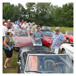 Some shots of the crowd and our cars shortly after our arrival