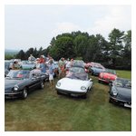 Some shots of the crowd and our cars shortly after our arrival