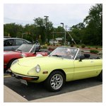 A struggle to find parking places for our Alfas at the midway Dunkin Donuts pit stop