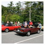 The usual pre-tour Alfa kibitzing