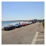 A few shots of the long lineup of our cars at Minot Beach