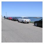 A few shots of the long lineup of our cars at Minot Beach