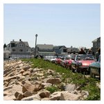 A few shots of the long lineup of our cars at Minot Beach