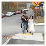 We passed this happy, interesting couple walking before we got to the bridge, and then they passed us