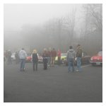 Some shots of the cars and us in the morning fog