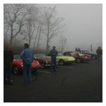 Some shots of the cars and us in the morning fog