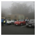 Some shots of the cars and us in the morning fog