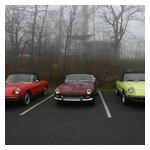 Mike Oliva's MGB is the only convertible with its top down