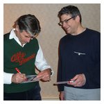 Alain providing an autograph for Jim Scutti