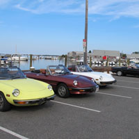 Some photos of the other Alfas at the first stop, Barnstable Harbor