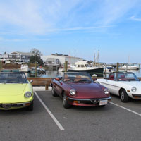 Some photos of the other Alfas at the first stop, Barnstable Harbor