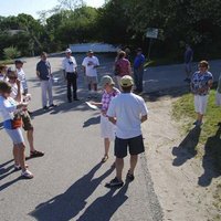 Tom conducts the drivers meeting before the tour starts