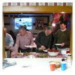 The view of the buffet from the kitchen