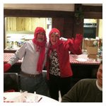 ... to pose with his twin, Judy Durso