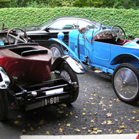 Some photos of the wonderful classic Bugatti and Amilcar waiting for us to ogle