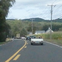 After a few miles of spirited driving, we come up behind ... a hay truck! (But it wasn't for long.)