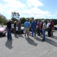 At the appointed hour, we hold our pre-departure drivers meeting