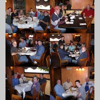 A collage of photos of the several tables we commandeered inside the restaurant