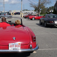 Rick and Linda Lesniewicz prepare to scramble, leaving Sesuit Harbor
