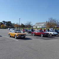 The Alfisti and Alfas rub shoulders and fenders at the Crusade start in Dennisport