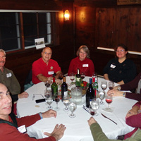 Some shots of the gang around our tables after dinner's been cleared