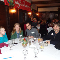 Some shots of the gang around our tables after dinner's been cleared